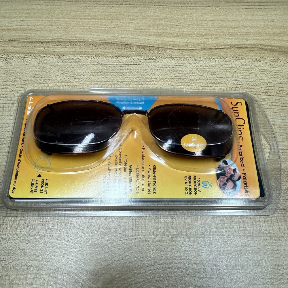 Sun Clips Sunglasses Polarized‎ Glide-On Fits Metal or Plastic Mod Rectangle 54